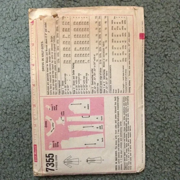 Lot of 3 Vintage CUT & COMPLETE 1960s Day Dress Patterns, Bust 35 - Picture 3 of 7